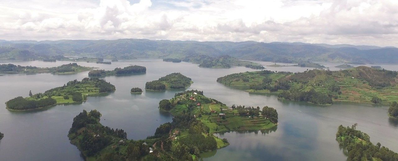 Islands on Lake Bunyonyi, Uganda